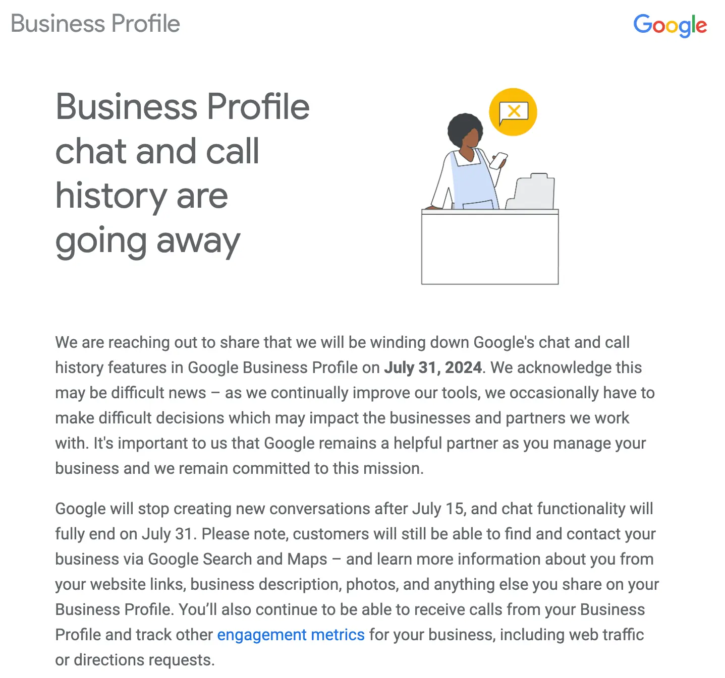 End of Google Business Message